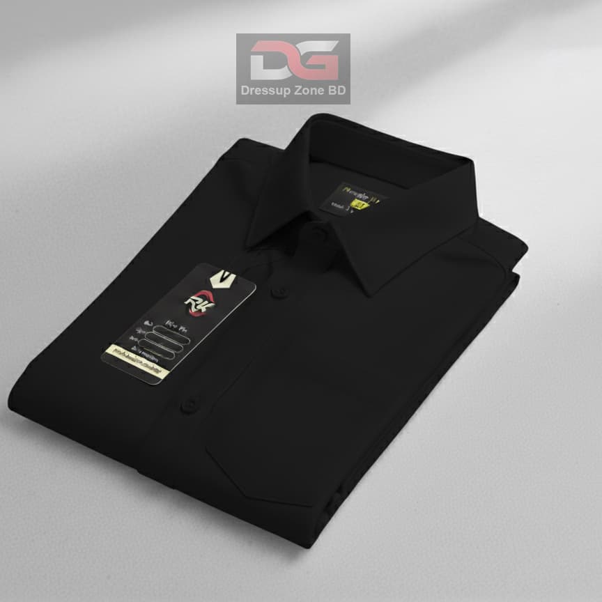 Oxford Cotton Formal Shirt - Black