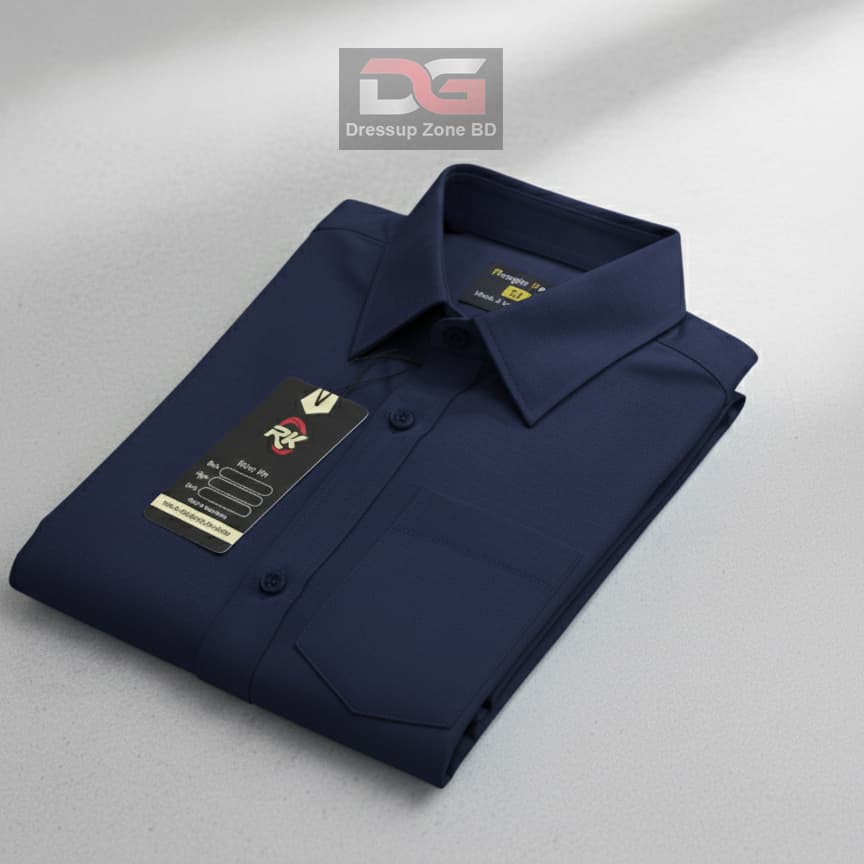 Oxford Cotton Formal Shirt - Navy Blue